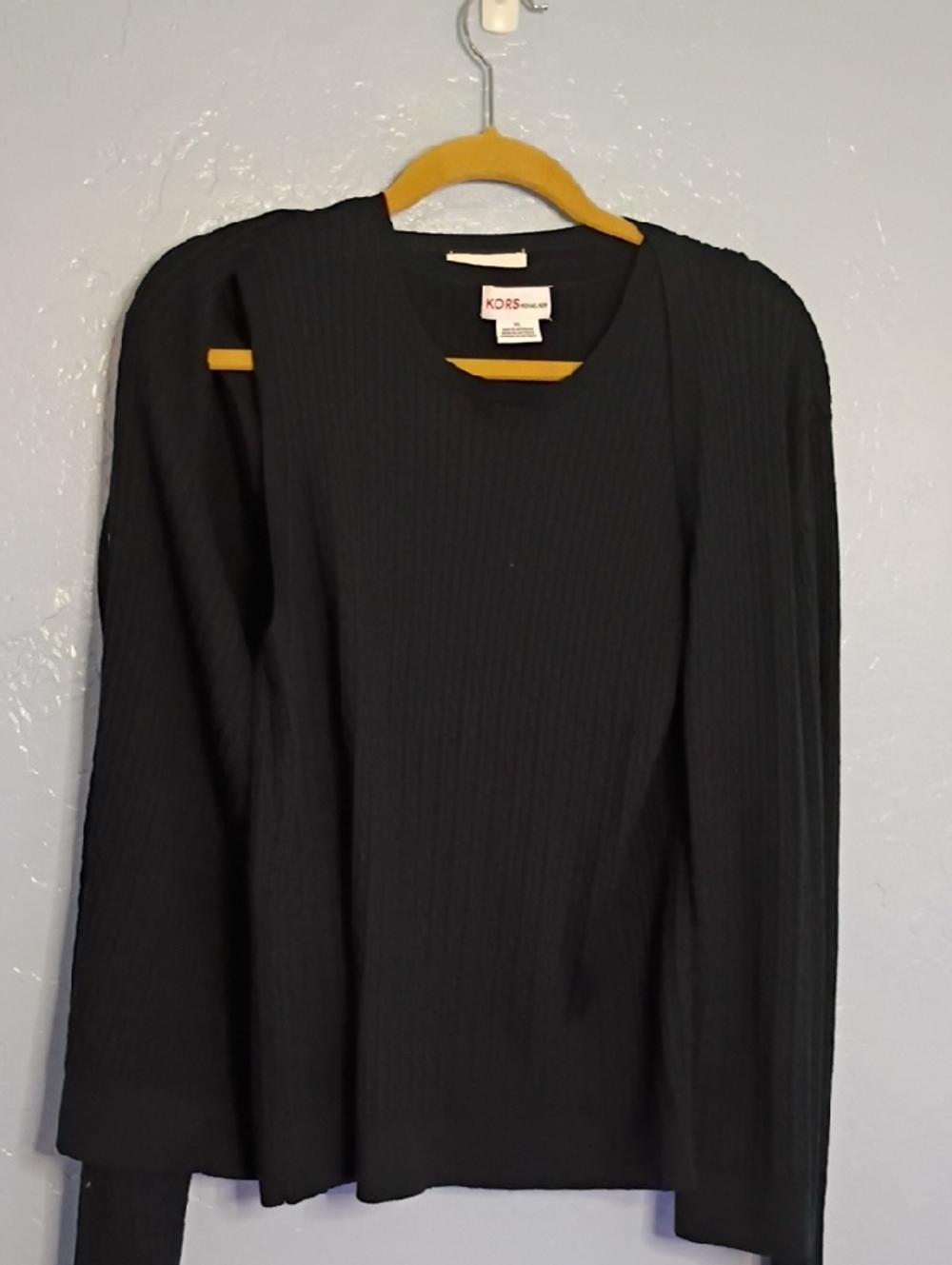 Michael Kors Black Ribbed Crewneck Sweater - Men’s